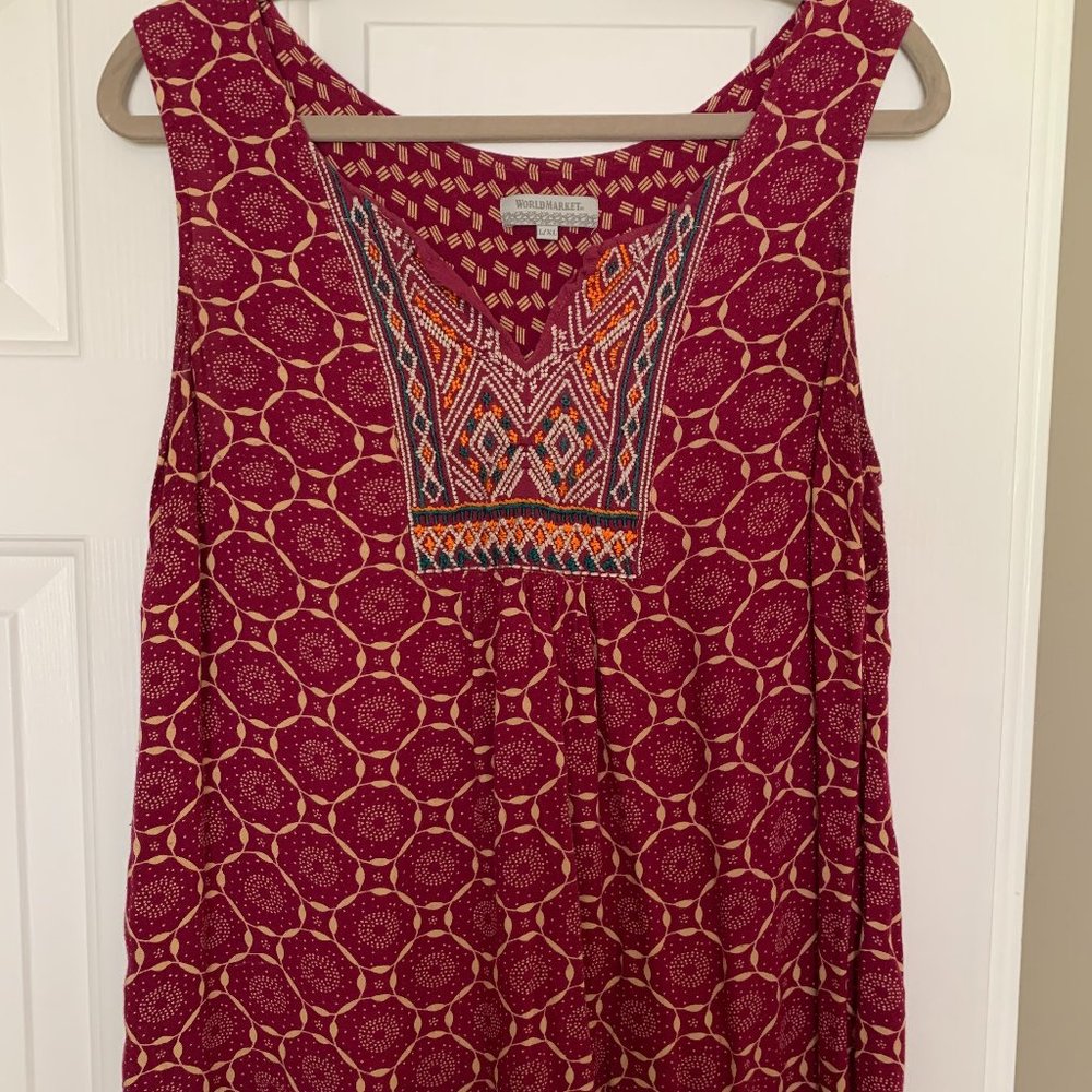 Pink World Market Tank Top